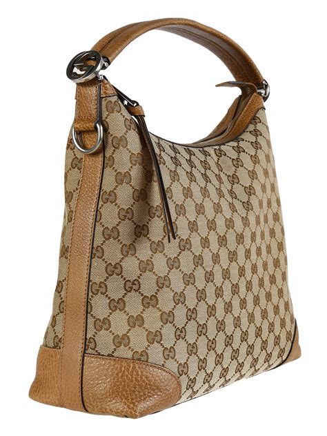 Hobo crossbody bag Gucci Beige in Cloth 